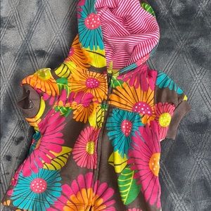 Carters floral zip up shirt